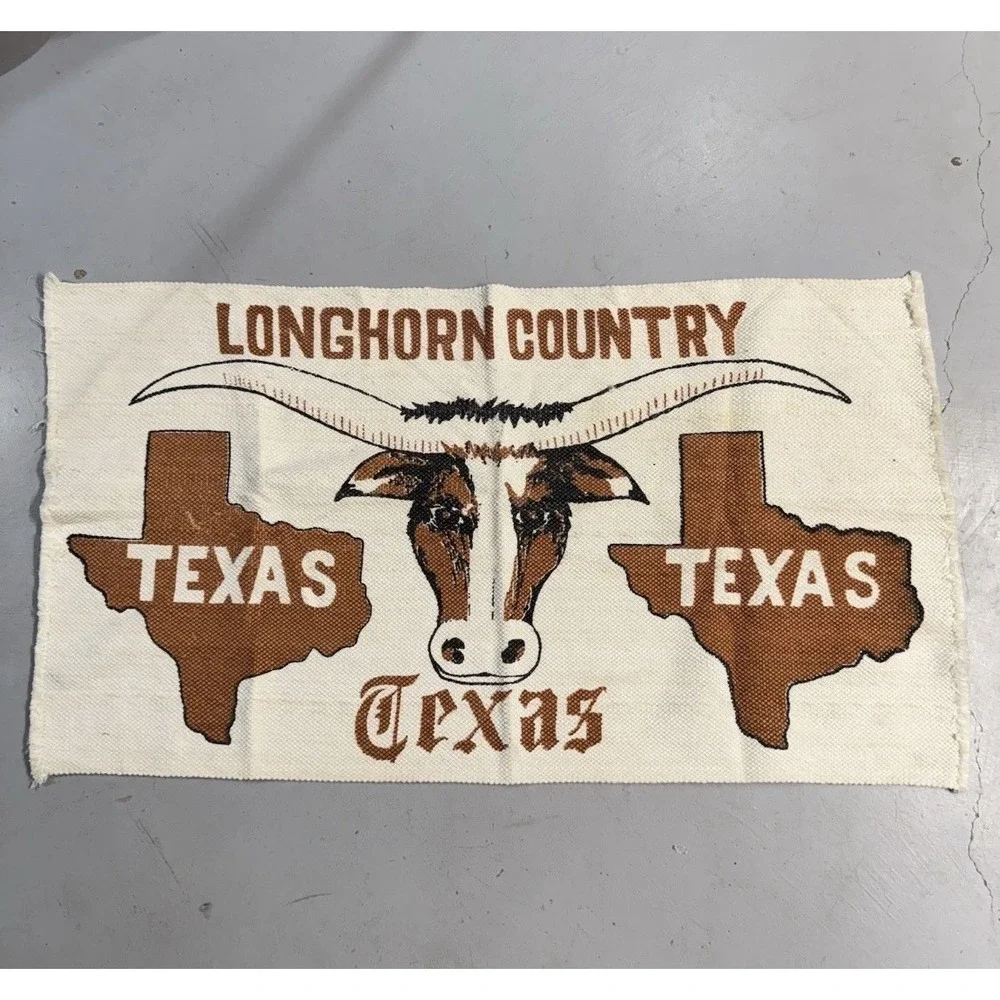 Vintage University of Texas Longhorn Country UT Throw Rug Tapestry 42x23